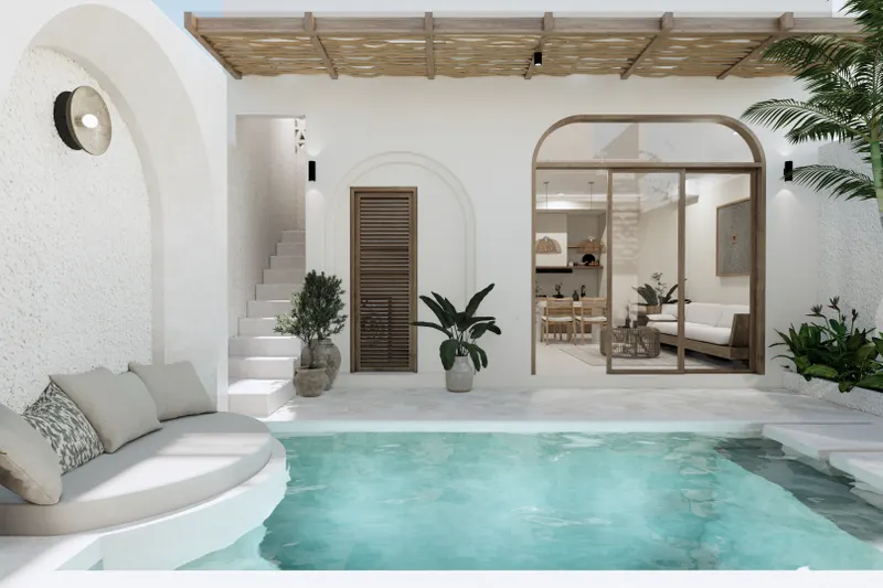 A picturesque garden of a Cascais vs Estoril villa featuring lush greenery and private relaxation spots.