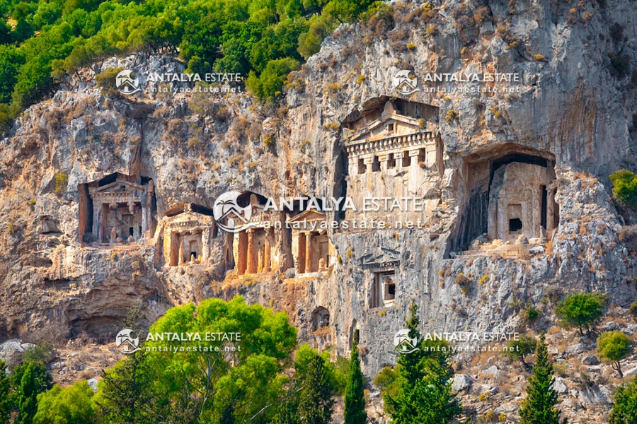 Historical places of Dalyan in Turkey