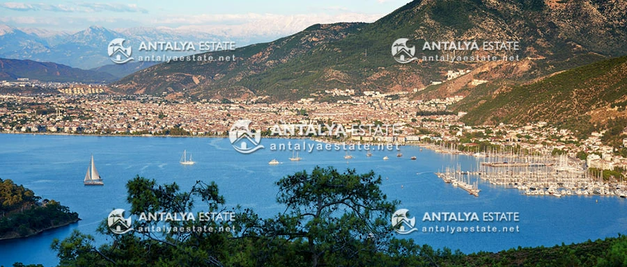 The beautiful beach and sea of Fethiye, located in Turkey